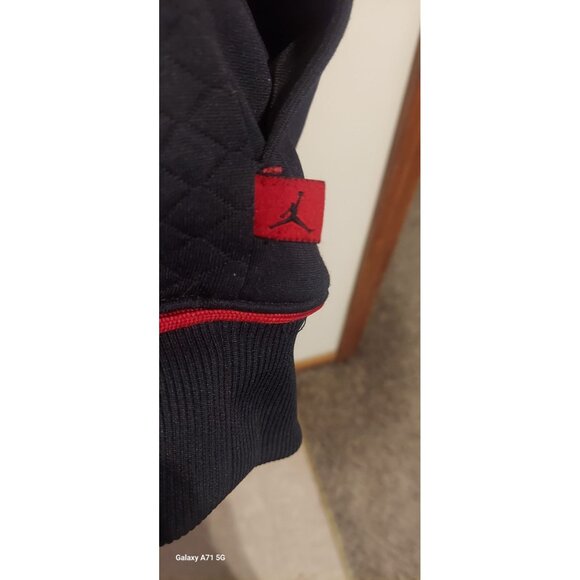 Michael Jordan Black Zipper Nylon Jacket XXL T Chicago Bulls Vintage *flaw* - Picture 9 of 10